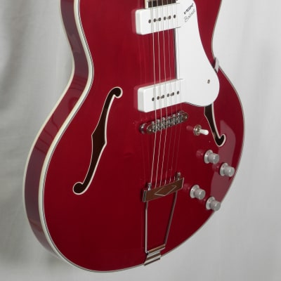 Vox Bobcat V90 Cherry Red Semi-Hollow Electric with case image 3