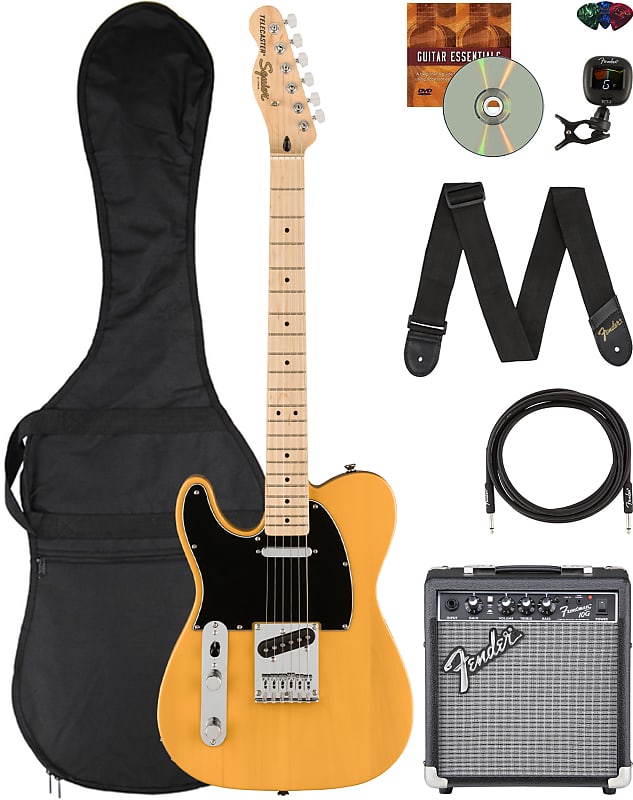 Fender Squier Affinity Telecaster, Left Handed - Butterscotch Blonde w/  Frontman 10G Amplifier