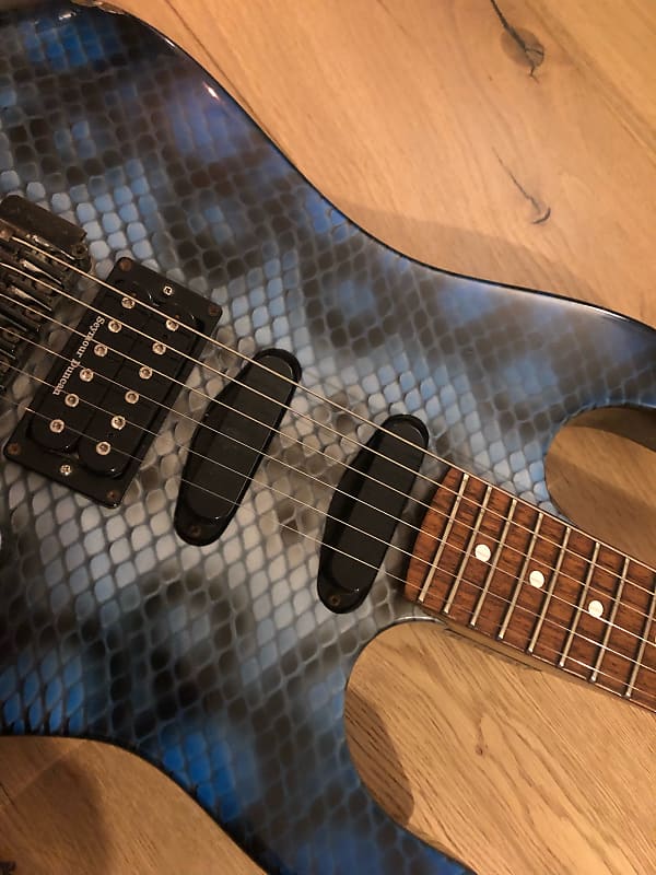 B.C. Rich ST3 80s - Blue Snakeskin USA | Reverb