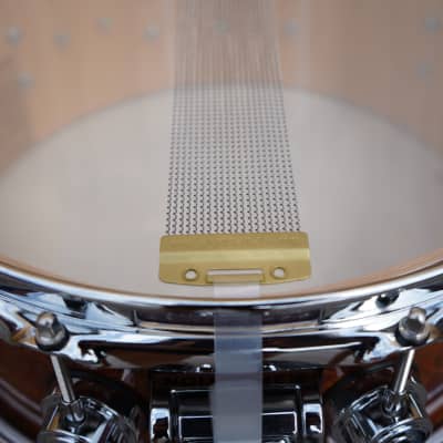 DW Collectors Exotic Natural Sapeli Pommele 5 1/2 x14" Snare Drum (New, Old Stock) image 13