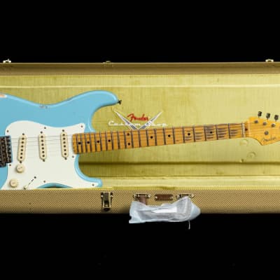 Fender Custom Shop 1955 Stratocaster Relic MN Daphne Blue image 8