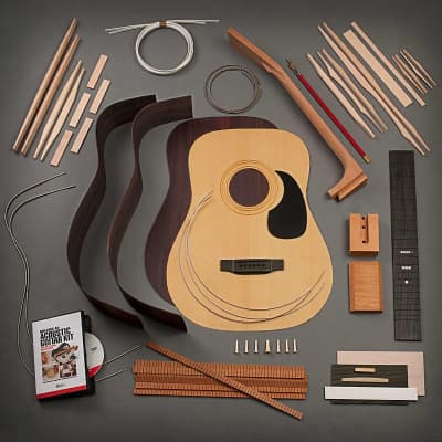 StewMac Dreadnought Acoustic Guitar Kit, Dovetail Neck, Torrefied Top, Indian Rosewood Back & Sides for sale