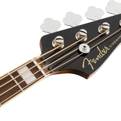 Fender California Series Kingman Bass V2 4-String Spruce / Mahogany with Walnut Fretboard - Black image 5