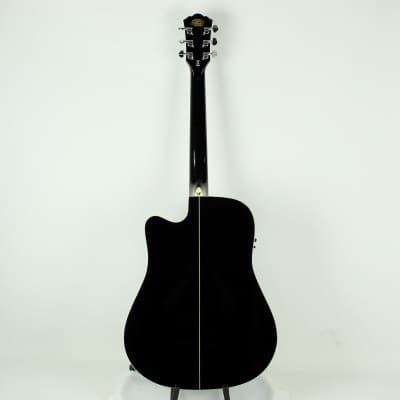 Washburn WD10SCEB Acoustic Electric Guitar, Black (USED) image 4