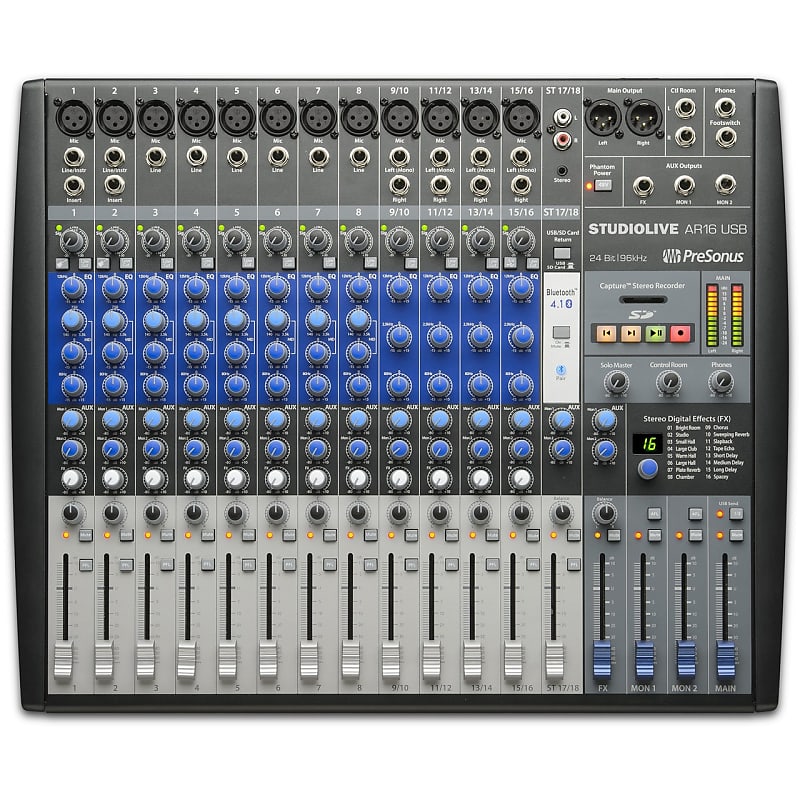 PreSonus StudioLive AR16c USB-C Mixing Console (Analog Digital Bluetooth) image 1