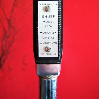 Vintage 1960's Shure 737A crystal microphone Satin Chrome w period Atlas DS-7 desk stand image 7