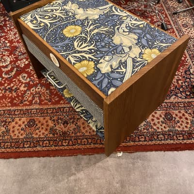 Heavy Seas Amp Riser/ Pedalboard storage for studio - Golden Ash / Sea Weed Morris Fabric image 5