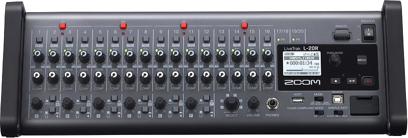 Zoom LiveTrak L-20R 20-channel Remote-controlled Digital Mixer / Recorder image 1
