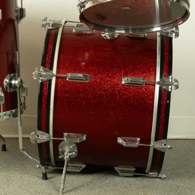 1960s Rogers Headliner Sparkling Red Pearl Drum Set image 6