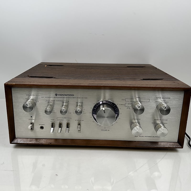 Vintage Kenwood DC Stereo Integrated Amplifier KA-7100 w/ Wood Cabinet  			