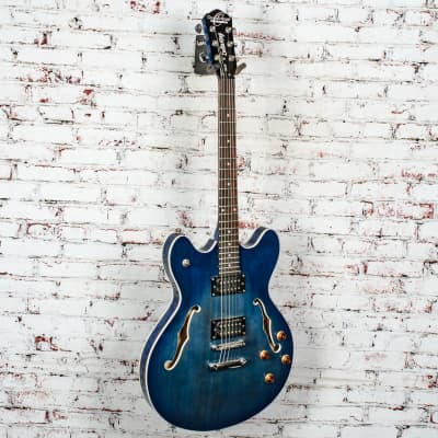 Oscar Schmidt - OE-30 Delta King - Semi-Hollow Body HH Electric Guitar, Trans Blue - x1996 - USED image 3