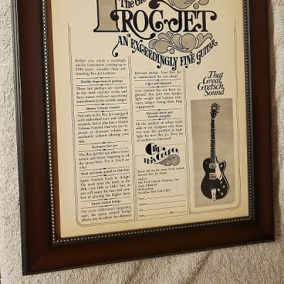 1971 Gretsch Promotional Ad Framed Roc Jet Electric Guitar Original for sale