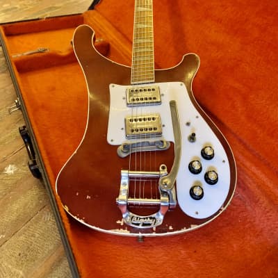 Rickenbacker 481-S slant fret electric guitar c 1970’s Burgundyglo original vintage USA Bigsby 481s 480 image 4