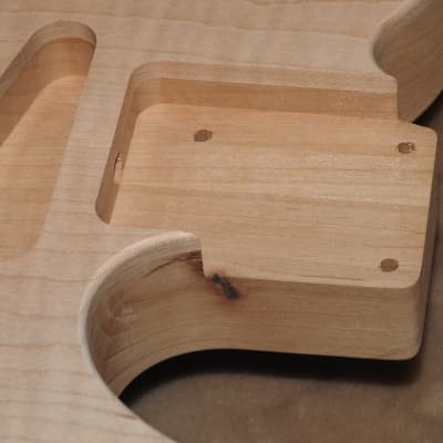 Unfinished Telecaster Body Book Matched Figured Flame Maple Top 2 Piece Alder Back Chambered, Standard Tele Pickup Routes 4lbs 1.3oz! image 10