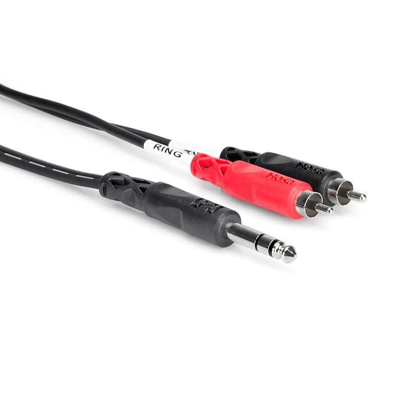Hosa TRS-201 Insert Cable, 1/4 in TRS to Dual RCA, 1 m image 1