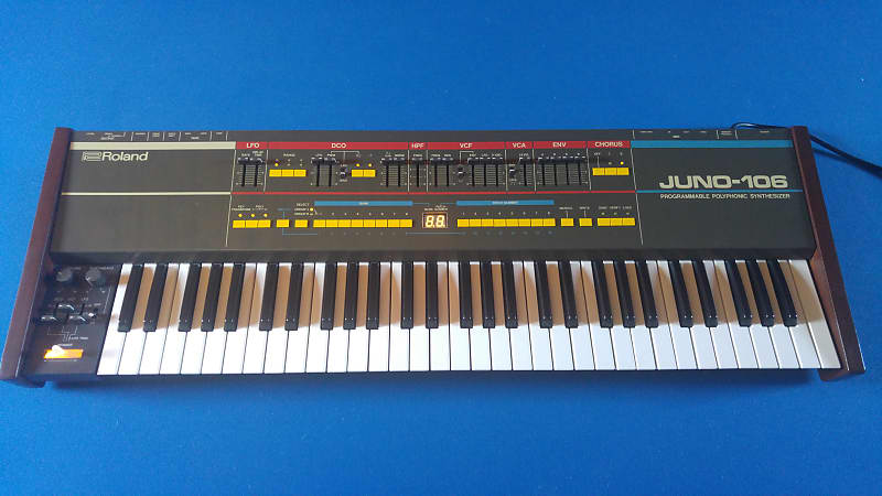 Roland Juno-106 61-Key Programmable Polyphonic Synthesizer 1984 - 1985 - Black image 1