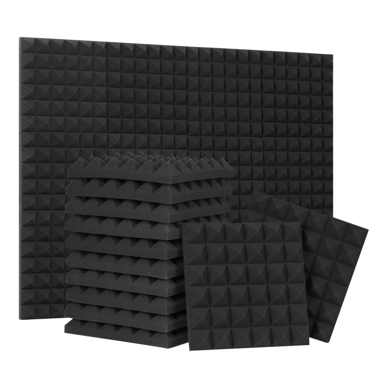 4 PCS Acoustic Panels,48''X24''X2'' Egg Crate Foam Soundproof Foam Wall  Panels,High Density Fireproof Noise Cancelling Foam Studio Foam Panel,Noise  (Black)