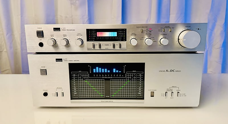 Vintage Sansui ⚡C-77 Pre Amp & B-77 Power Amplifier (60 WPC