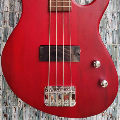 Cort Action Bass Junior Short Scale Bass, Open Pore Black Cherry image 3