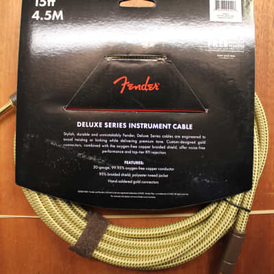 Fender Deluxe Series Instrument 1/4 Inch Cable Tweed 15 Feet image 2