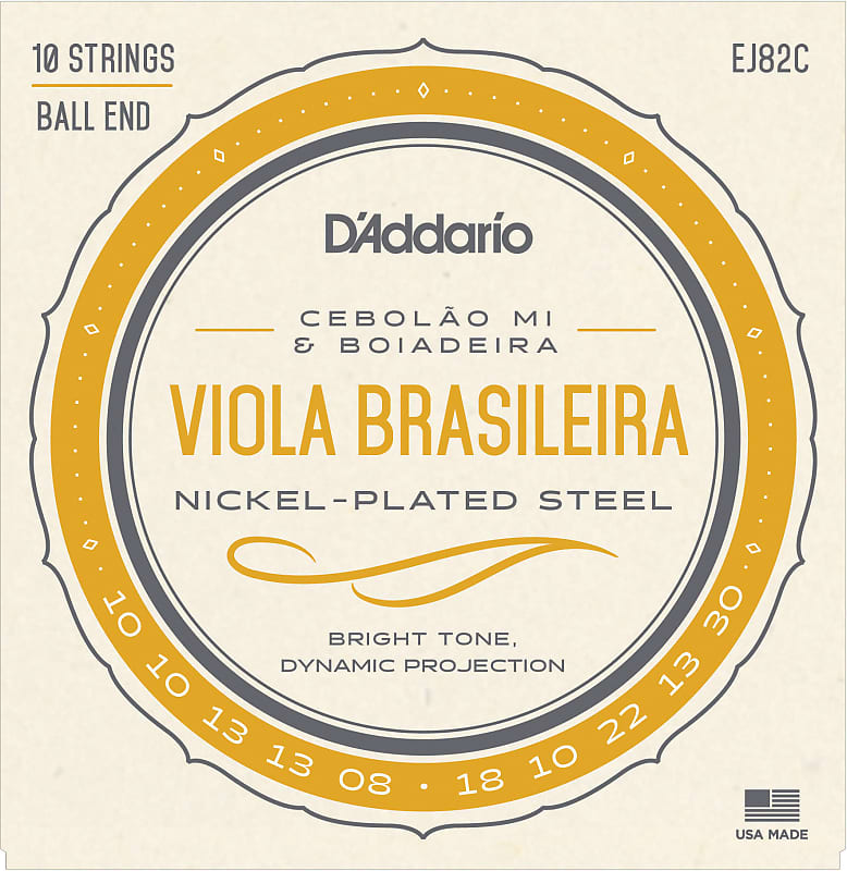 D'Addario EJ82C Viola Brasileira Set Cebolao Mi and Boiadeira image 1