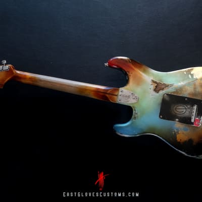 Fender Vintera ‘70s Stratocaster Sulf Green/Gold Leaf Heavy Aged Relic by East Gloves Customs image 19