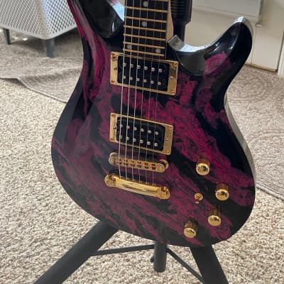 Bunker Guitars Custom David Lawrence 2017 - Red-Maroon and Black Swirl image 2