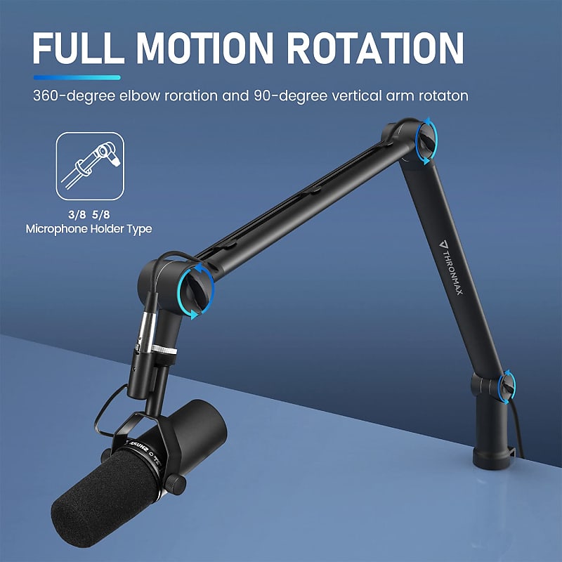 Fully　Stand　And　Gamers　Mount　Zoom　Arm-　Adjustable　Desk　Universally　Podcasts-　Boom　Mic　Arm-　Compatible　Mic　For　Podmic　S3+　Reverb