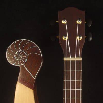 Bruce Wei Harp Style Solid Acacia 4 String Soprano Ukulele HU13-2002 image 11