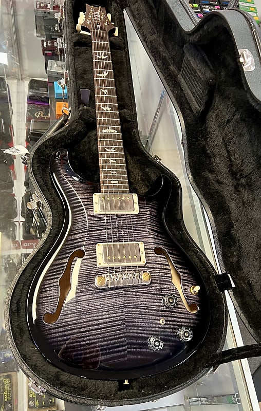 PRS Paul Reed Smith Hollowbody II Piezo 10 Top Electric, Charcoal Burst with Case image 1