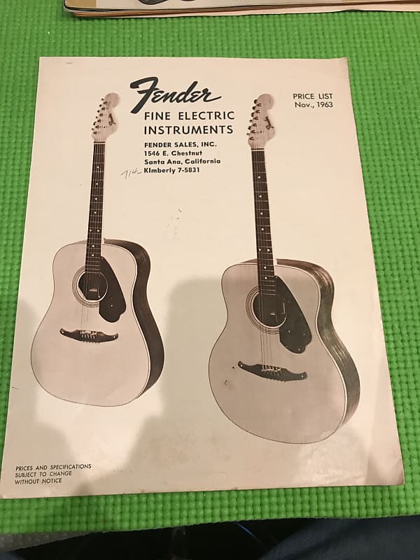 Fender 2024 price list