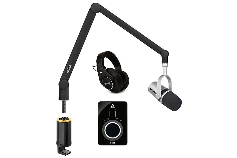 Yellowtec 1-Person Complete Podcasting Bundle with Shure MV7-S Mic (Silver) & Apogee  Duet 3 image 1
