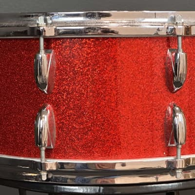 Gretsch Round Badge Red Sparkle snare drum trio 4x14, 5.5x14, 6.5x14 image 19