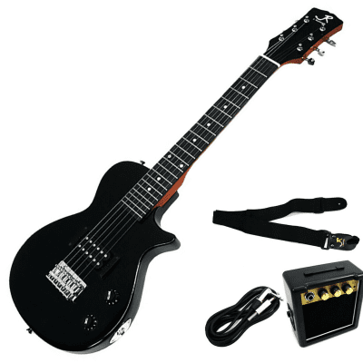 J Reynolds Mini Electric Guitar Prelude Starter Pack - Jet Black - JRPKLPBK image 1