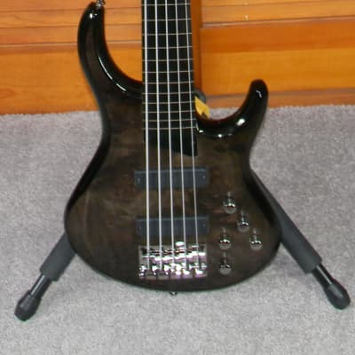 2021 MTD Kingston ZX5 (ZX-5) Fretless 5 String Bass  Trans Black Bartolini Brand New W/ MTD Gig Bag image 3