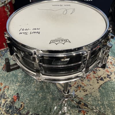 Dave Krusen's Pearl Jam, Ludwig 14x5" Acrolite Snare Drum Signed! Black image 8