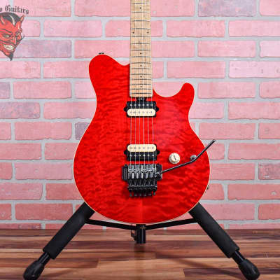 Ernie Ball Music Man Axis Quilt Maple Top Translucent Red 2001 w/OHSC for sale