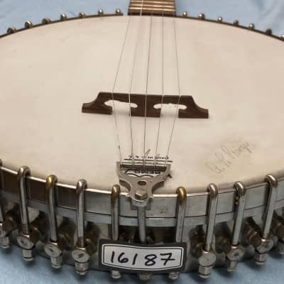 5 String Banjo Fifty Bracket Early 1900s Includes Padded Case & An Inlaid Peghead image 18