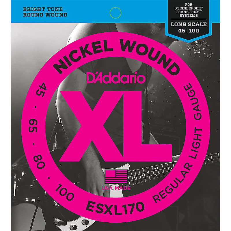 D'Addario ESXL170 Nickel Wound Long Scale Light Double Ball End Bass Guitar Strings, 45-100  Nickel image 1