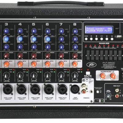 Peavey PVi8500 8 Channel 400 Watt Powered PA head with Bluetooth