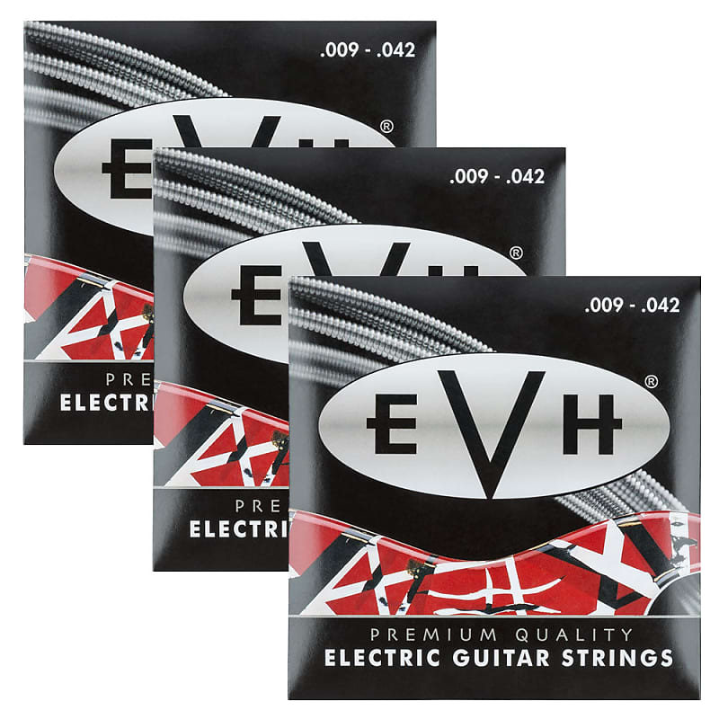 3-Pack! EVH Premium Electric Guitar Strings 09-42 Gauge 0220150042 image 1