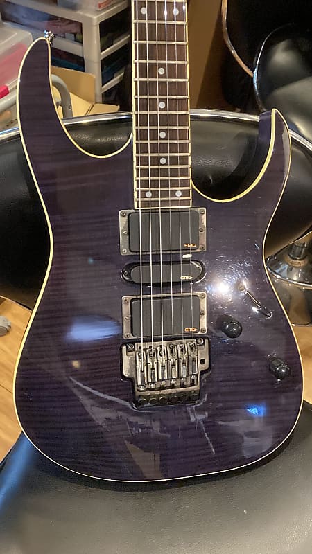 Japan-Limited Model【RARE】2003 Ibanez RG Series SRGT47FM in Transparent  Purple | Thru-Neck Construction & HSH Config. EMG Pickups w/ Coil Tap Mod |  