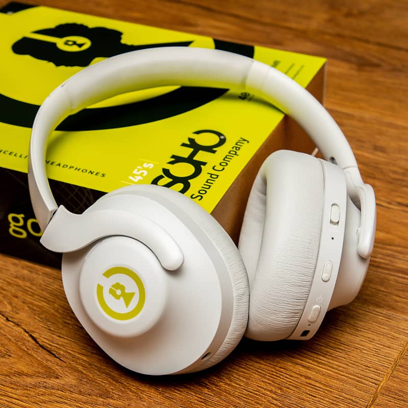 Soho Sound 45s Bluetooth Wireless Active Noise Cancelling (ANC) Headphones, White City House image 1