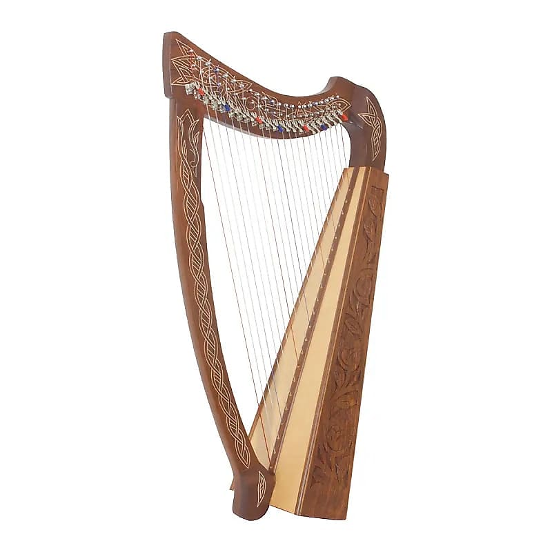 HTAC-1, 22-String Heather Harp, Chelby Levers, Sheesham Thistle Vine image 1