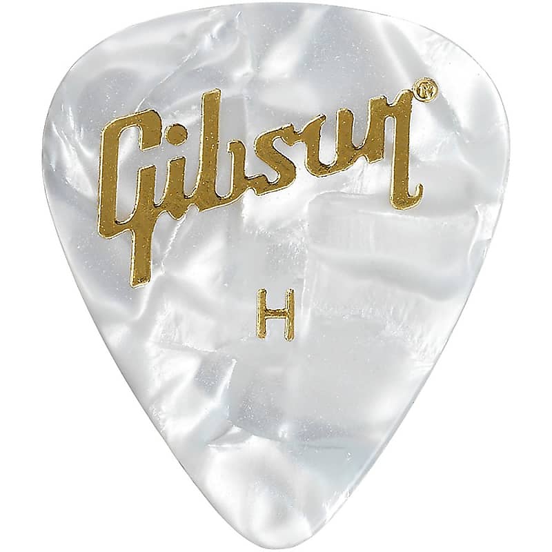 Gibson Pearloid White Picks, 12 Pack Heavy image 1