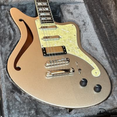 DAngelico Deluxe Bedford SH Desert Gold Semi Hollow Body Electric Guitar image 6