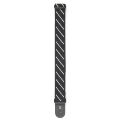 D'Addario T20W1409 Woven Guitar Strap, Tie Stripes, White & Black image 4