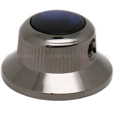 NEW (1) Q-Parts UFO Guitar Knob KBU-0757 Acrylic Blue Pearl on Top - COSMO BLACK for sale