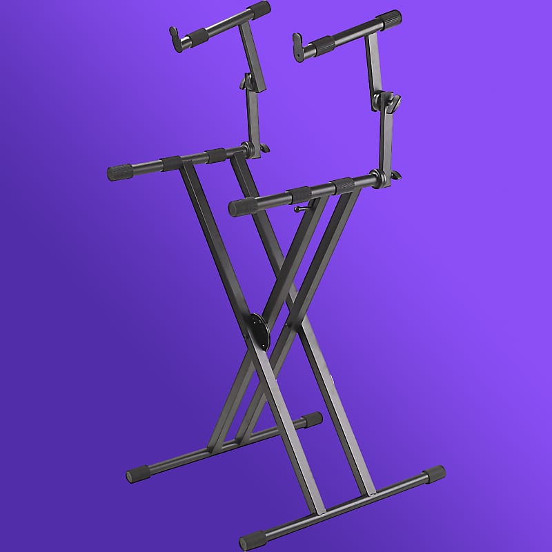 Proline PL402 2Tier Double XBraced Keyboard Stand Black Reverb