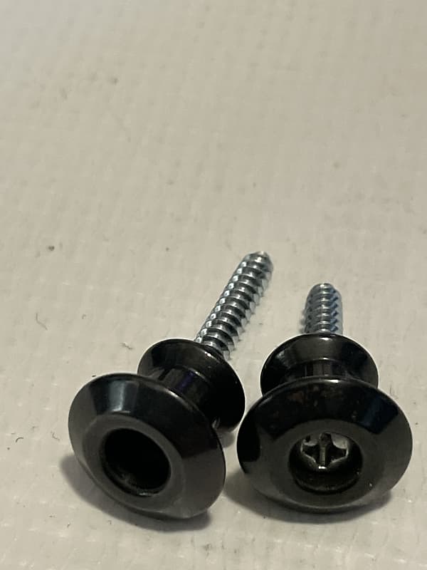 Used Jim Dunlop Electric Guitar Black Strap Lock Buttons Set Reverb